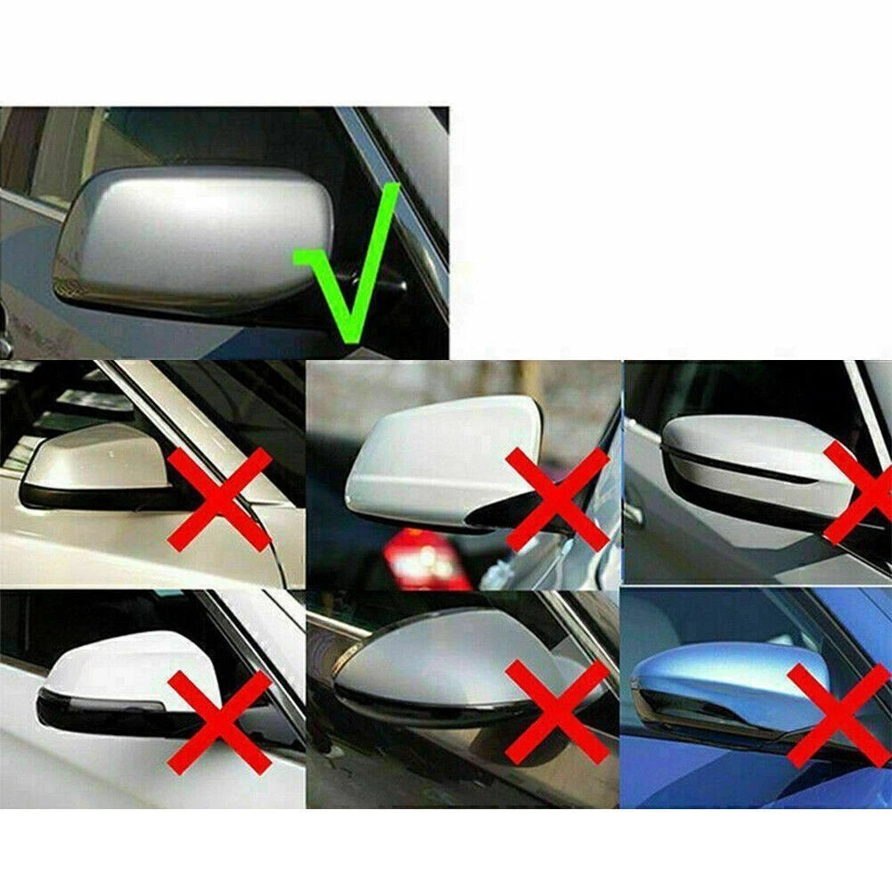 Pair Glossy Black Rear View Mirror Cover Shell for BMW E60 E61 (2004–2007) 51167078359, 51167078360