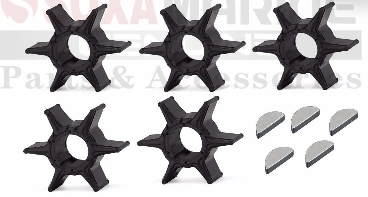 5pcs Water Pump Impellers with Key for Yamaha Outboard Motor (688-44352-03)