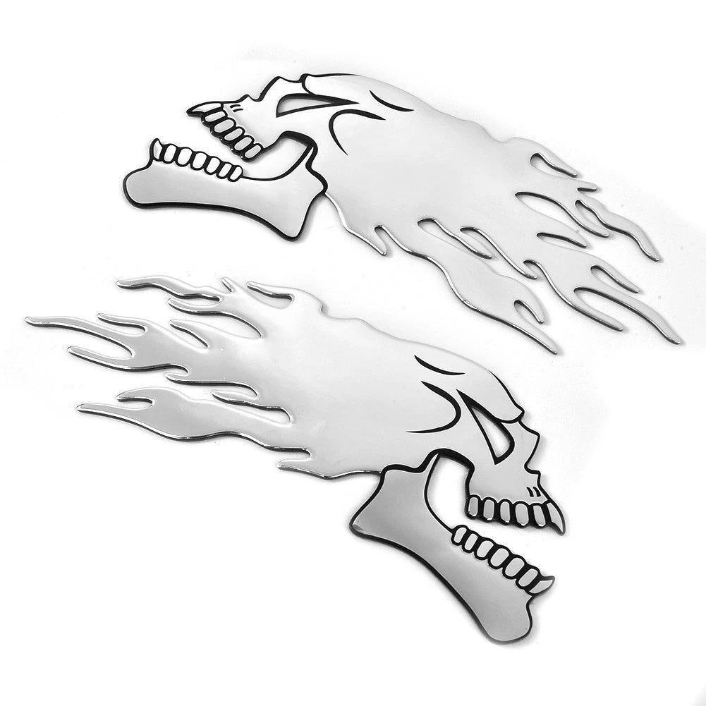 2pcs 3D Skull Badge Decal for Motorcycle
