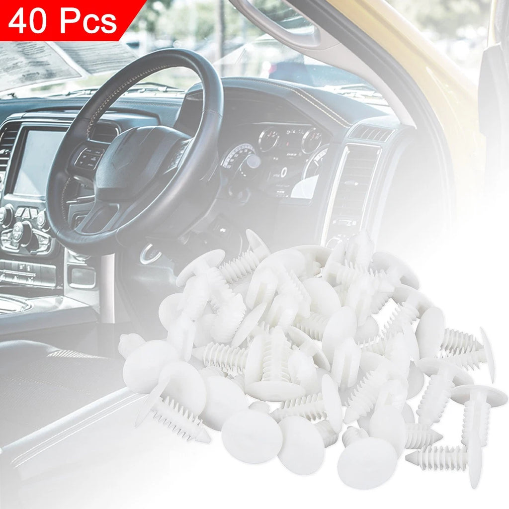 40pcs Plastic Bolt Rivets Fastener Clips for Ford Door Trim Panels (2000–2024)