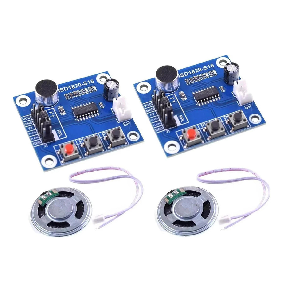 2X ISD1820 Audio Recording Module with Mic & Speaker