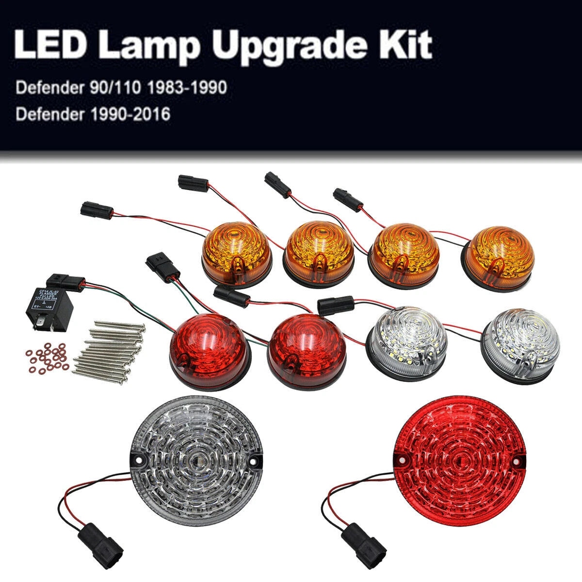 Complete LED Light Upgrade Kit 10pcs for Land Rover Defender (1990–2016)
