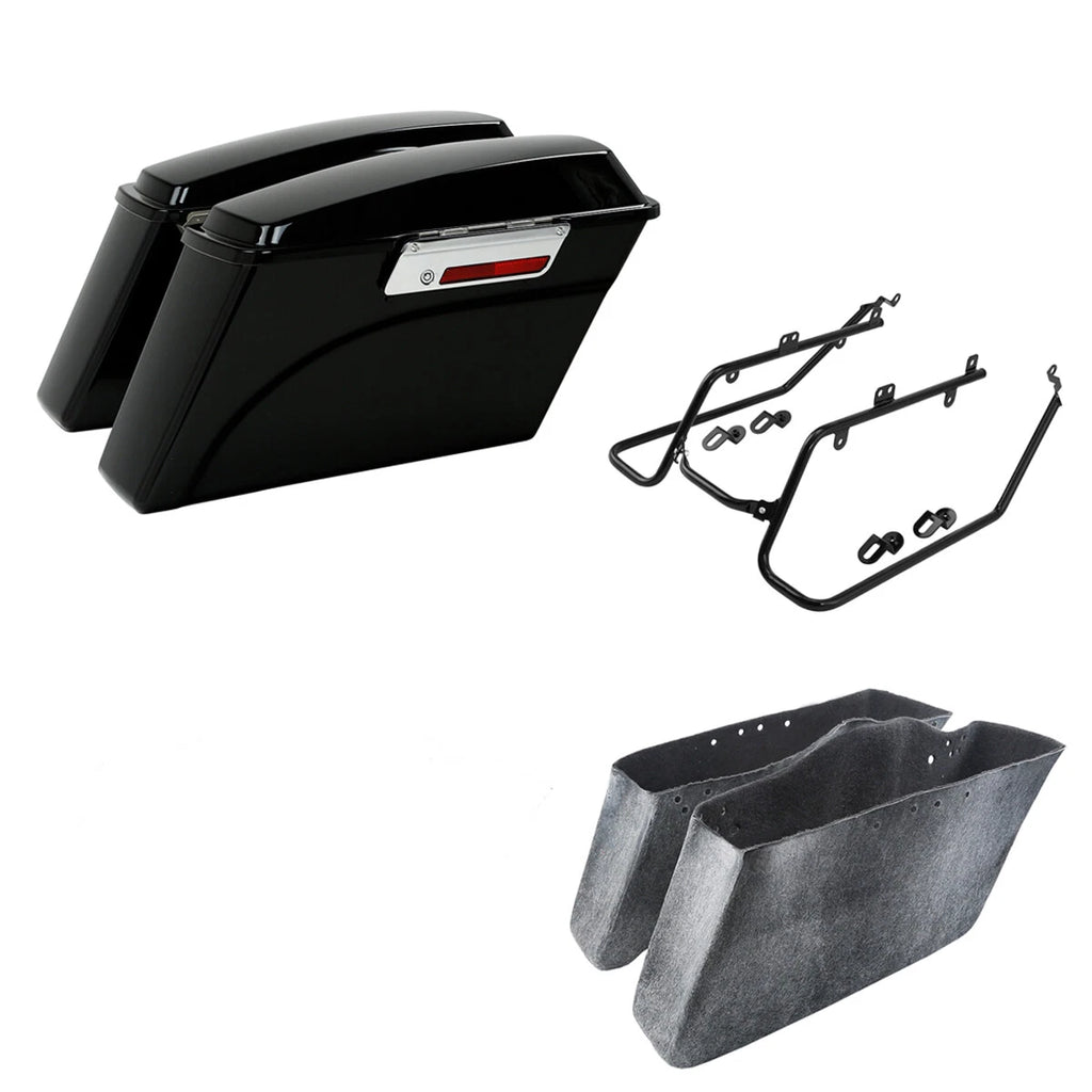 Hard Saddlebags & Conversion Bracket Kit for Harley Dyna Fat Bob (2008–2017)