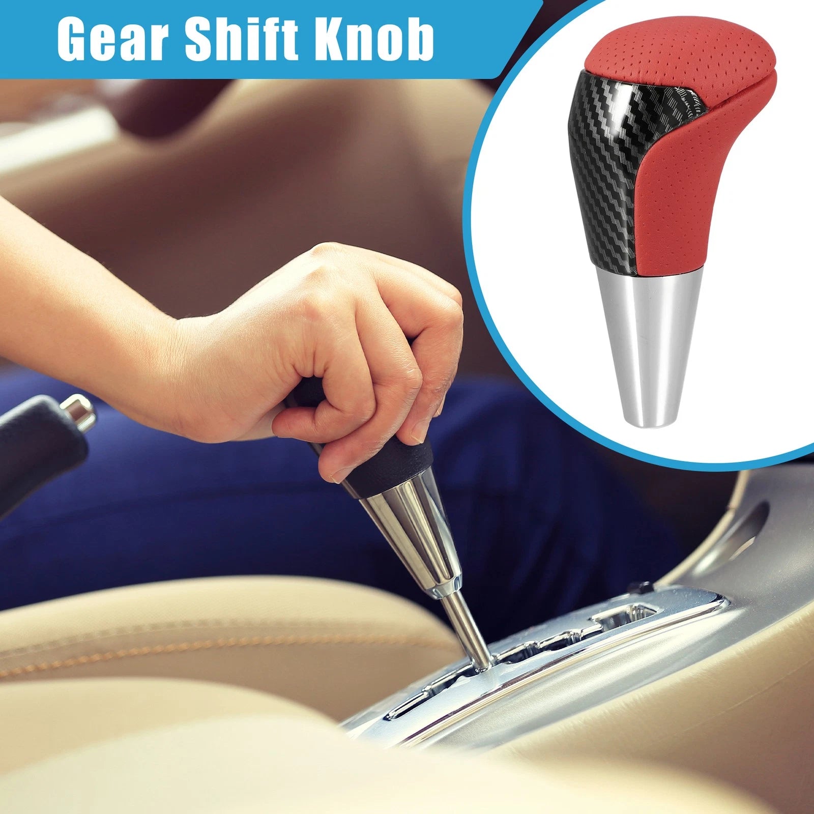 Gear Shift Knob Replacement Carbon Fiber Pattern for Toyota Corolla (2006–2013)