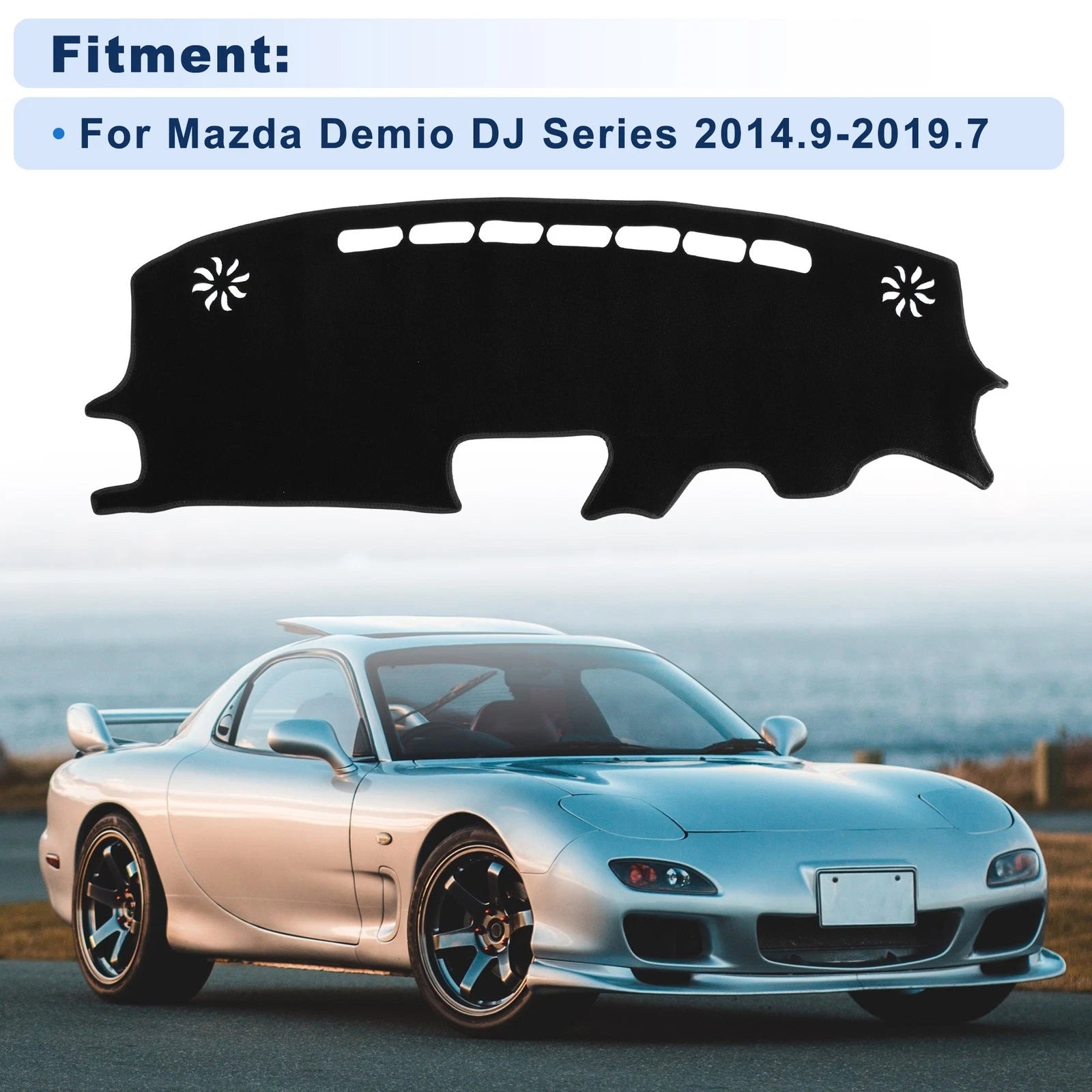 Dash Cover Dashboard Protection for Mazda Demio DJ (2014–2019) Black Set