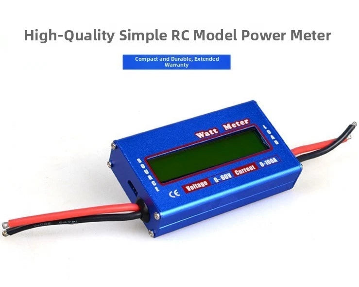RC watt meter for aircraft 0-100A continuous 50A 0-60V voltage range