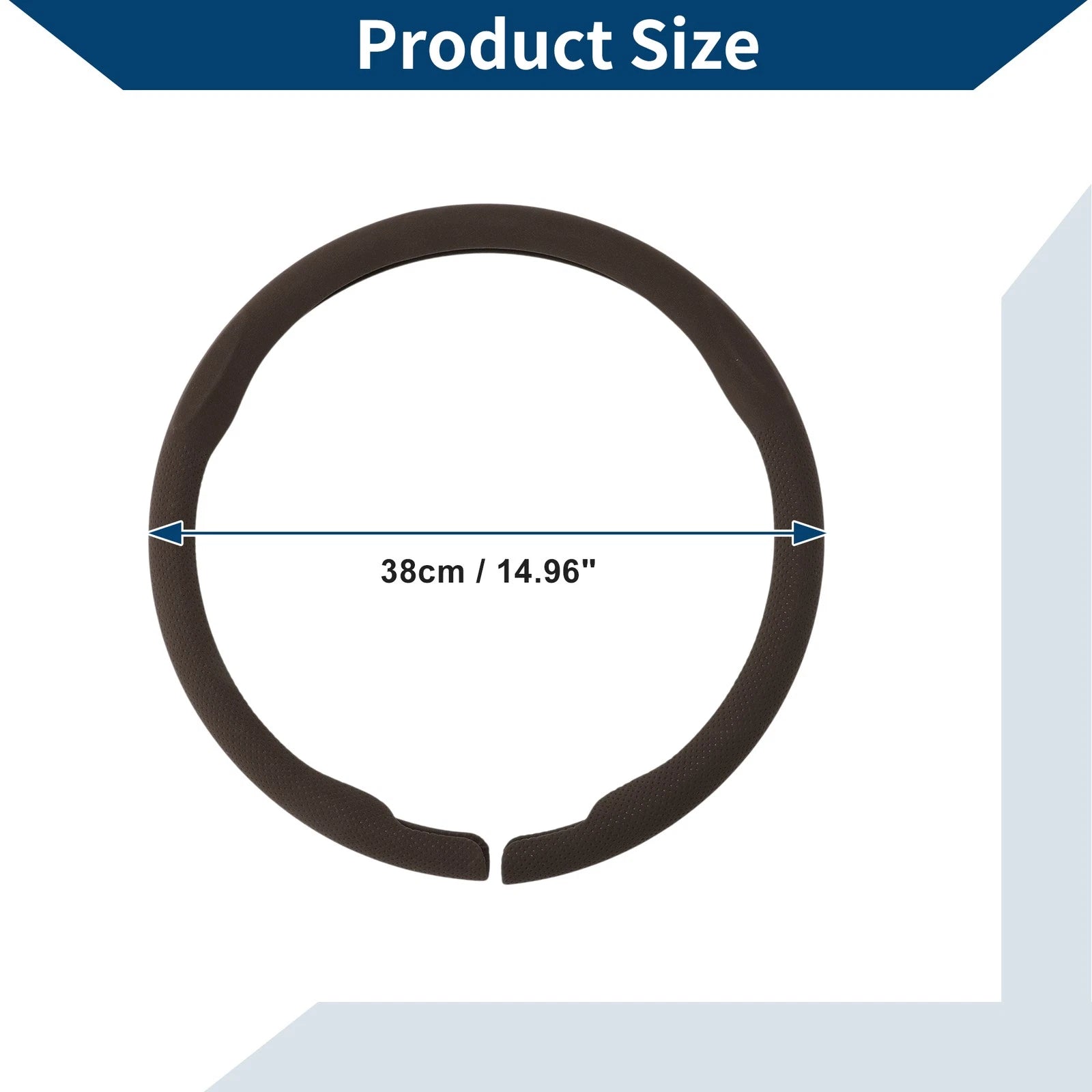 Steering Wheel Cover for Universal Fit (14.96", Brown)
