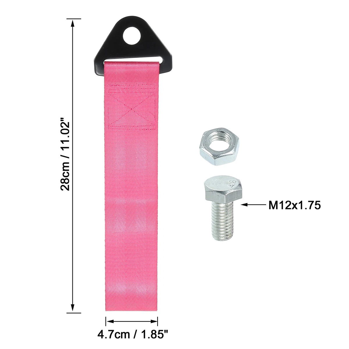 2 Pcs Tow Hook Bumper Trailer Strap with Bolt for Universal Cars (Universal)