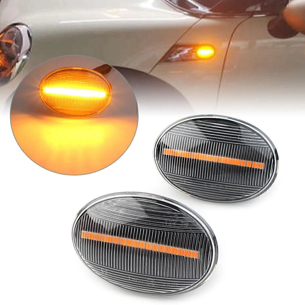 2X Dynamic Clear LED Side Marker Signal Light for MINI Cooper (R55 R56 R57 R58)