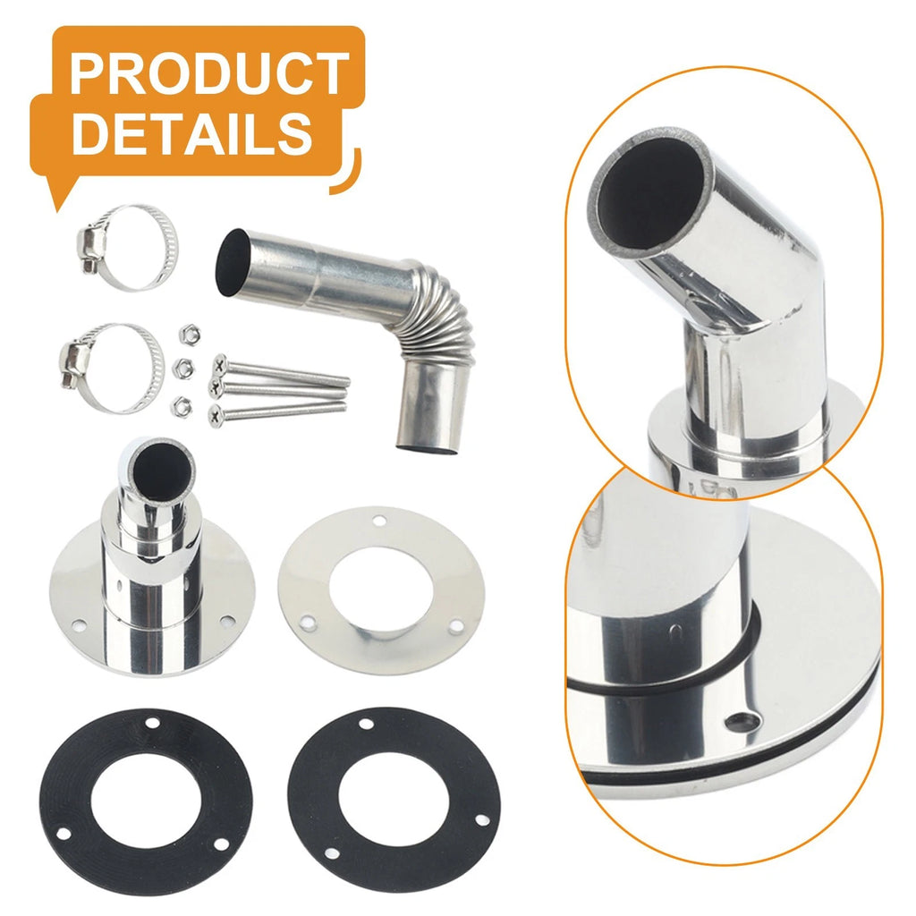 Exhaust Pipe Wall Flange Kit with Elbow Connector for