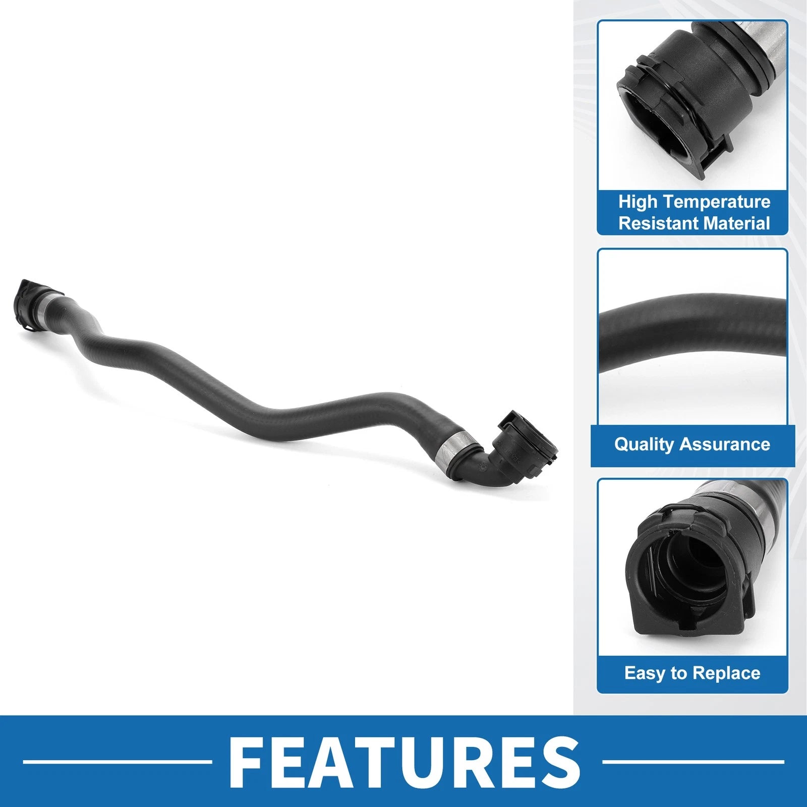 Radiator Hose Replacement for BMW X6 xDrive50i (2008–2019) Black Rubber