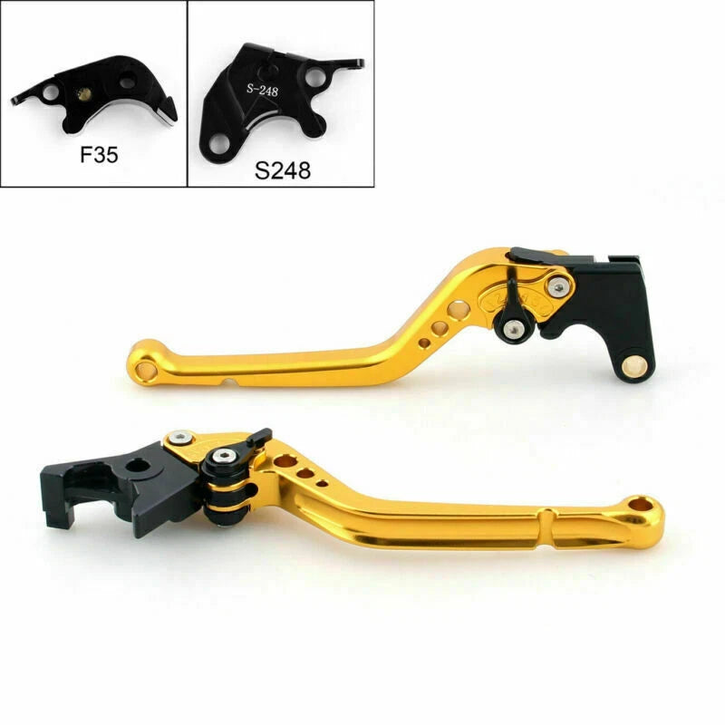 Long Brake Clutch Levers for Suzuki GSXR600 GSXR750 (2004–2005) Gold T9