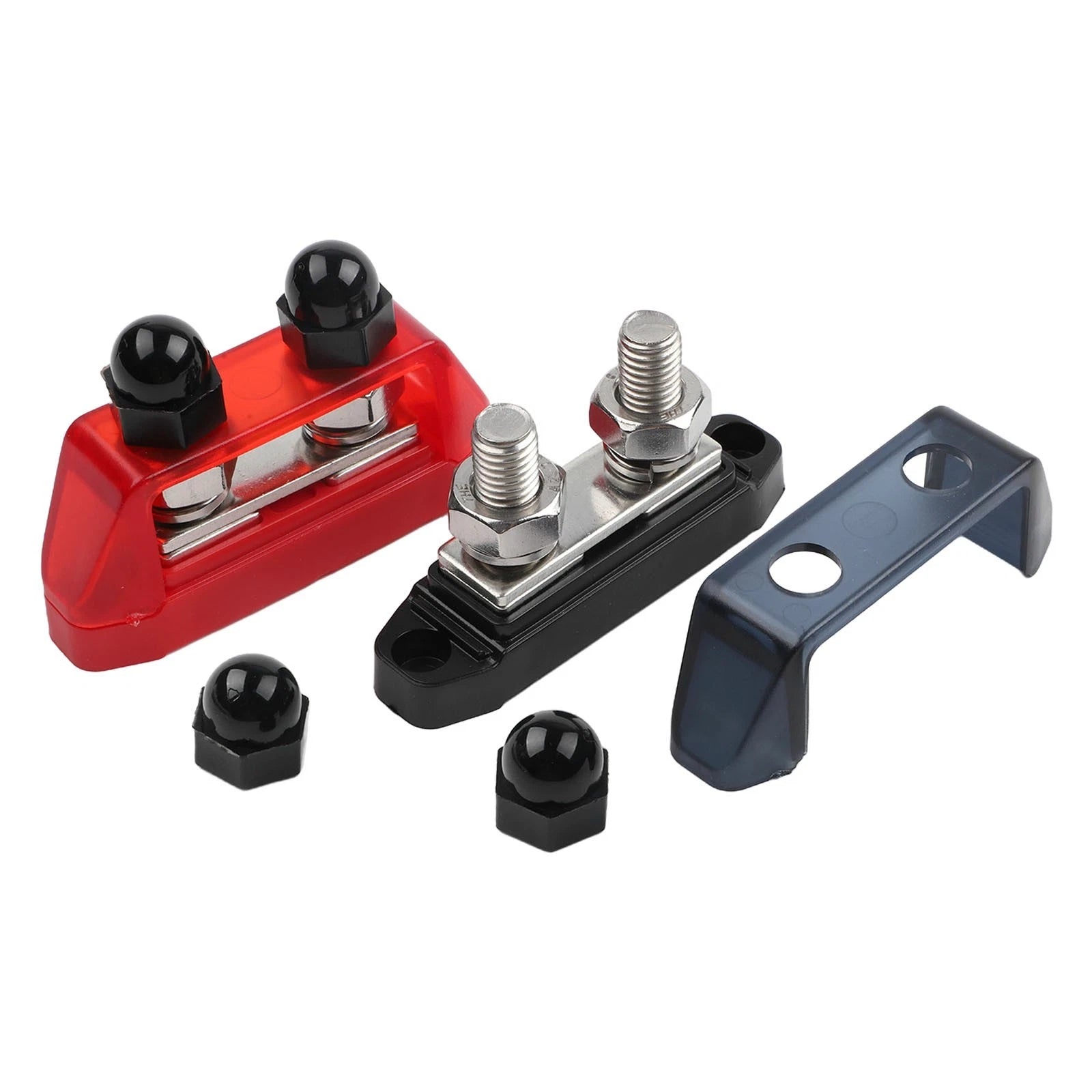 Set of 2 Dual Stud Bus Bar 48V DC Power Distribution Block for Solar Systems