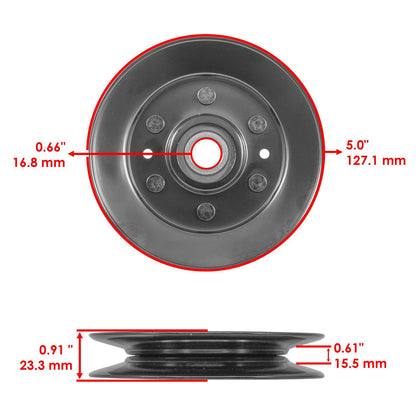 V-Idler and Flat Deck Pulley Set for John Deere X330 X350 X354 X370 (42")