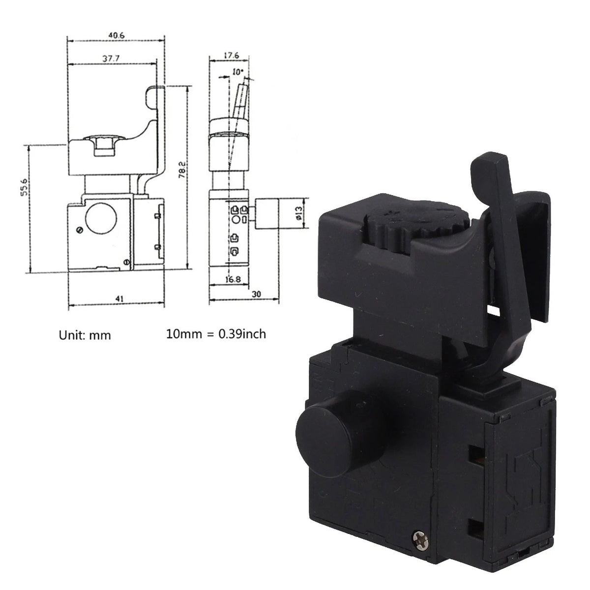 Trigger Button Switch for Electric Drill (1x)