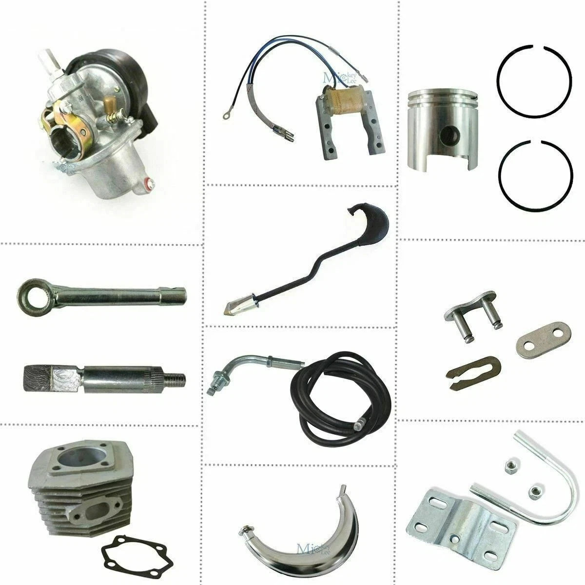 80CC Engine Kit for TDR (415 Chain, Coil, Carby, Exhaust, Piston)