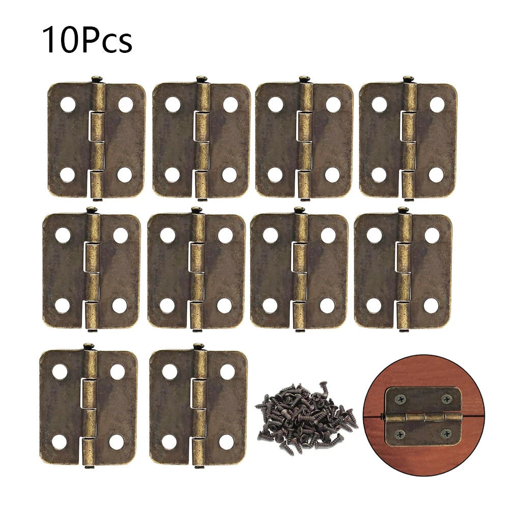 10x Mini Hinge for Jewelry Chest Gift Box Antique Bronze (25mm x 18mm)