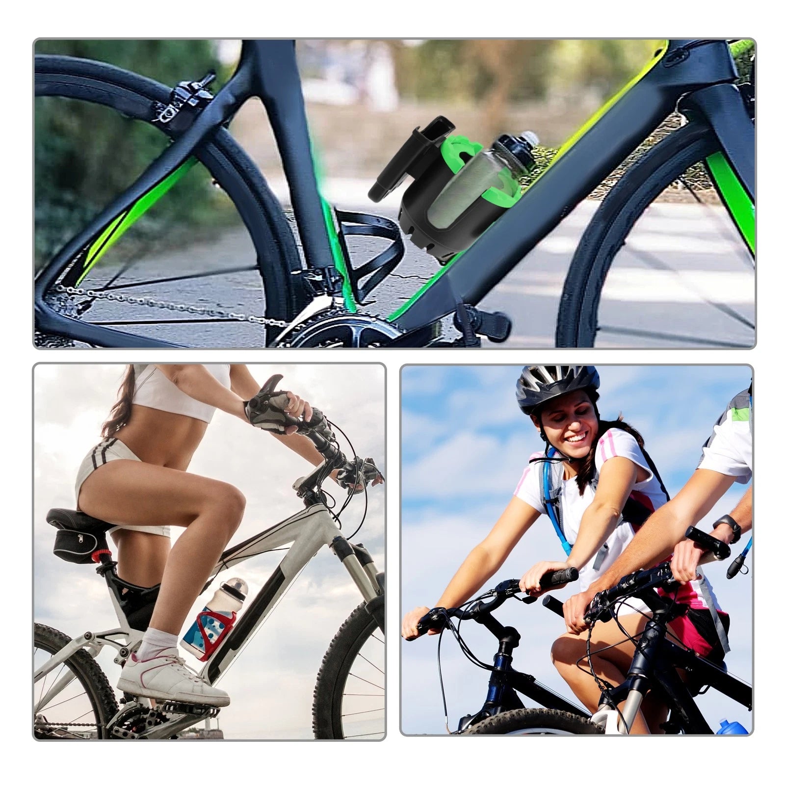 Lightweight Water Bottle Cage Holder for Bicycle Plastic Black Green (2010–2024)