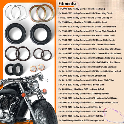 41mm Fork Oil Seal Kit for Harley Road King Electra Glide Softail (1994–2023)