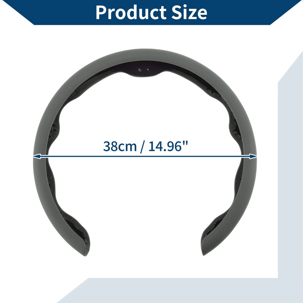 PU Artificial Leather Steering Wheel Cover for Universal Fit (14.96")