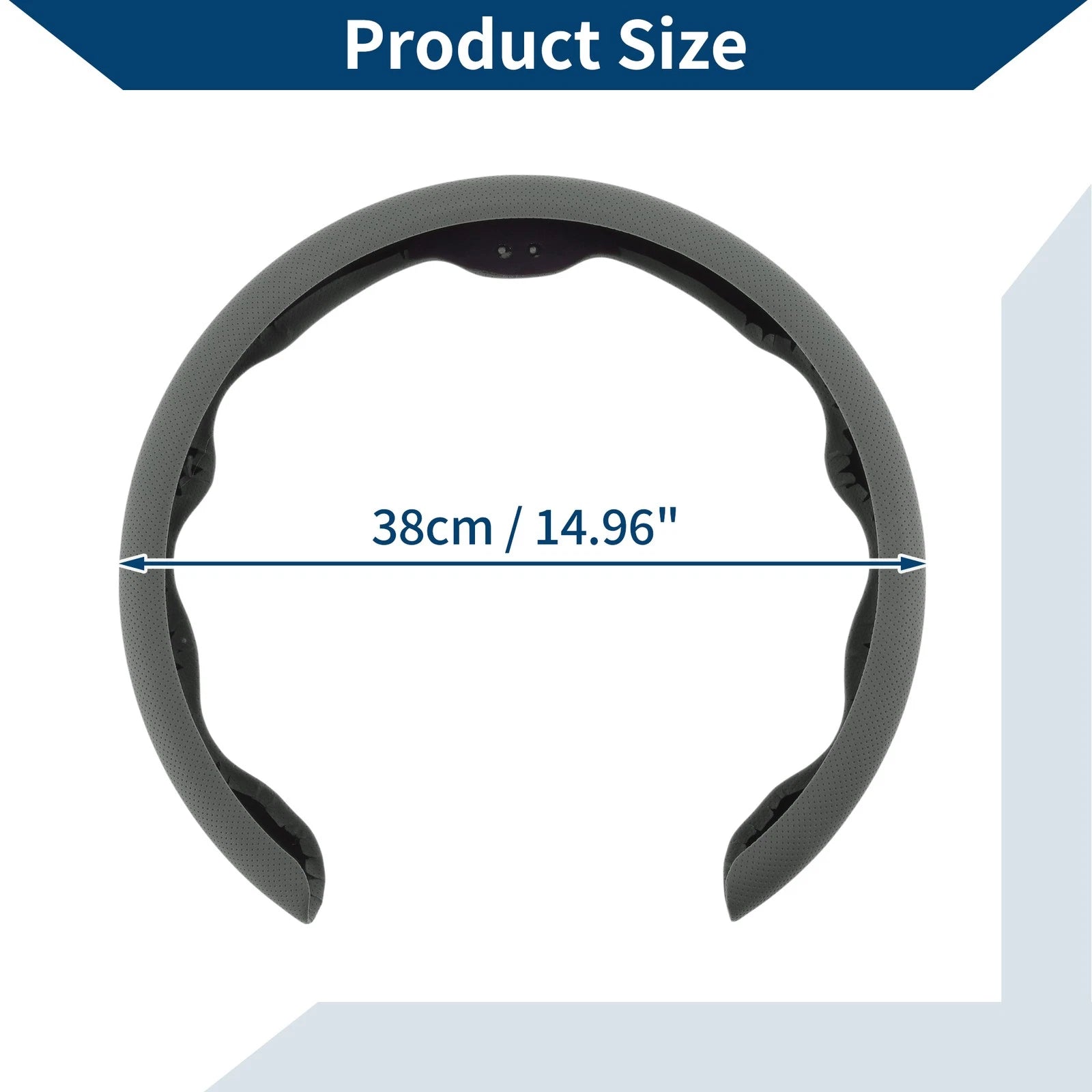 PU Artificial Leather Steering Wheel Cover for Universal Fit (14.96")