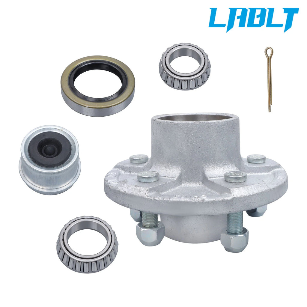 5 on 4.5" Galvanized Trailer Hub Kit for 3500 lbs #84 Spindle