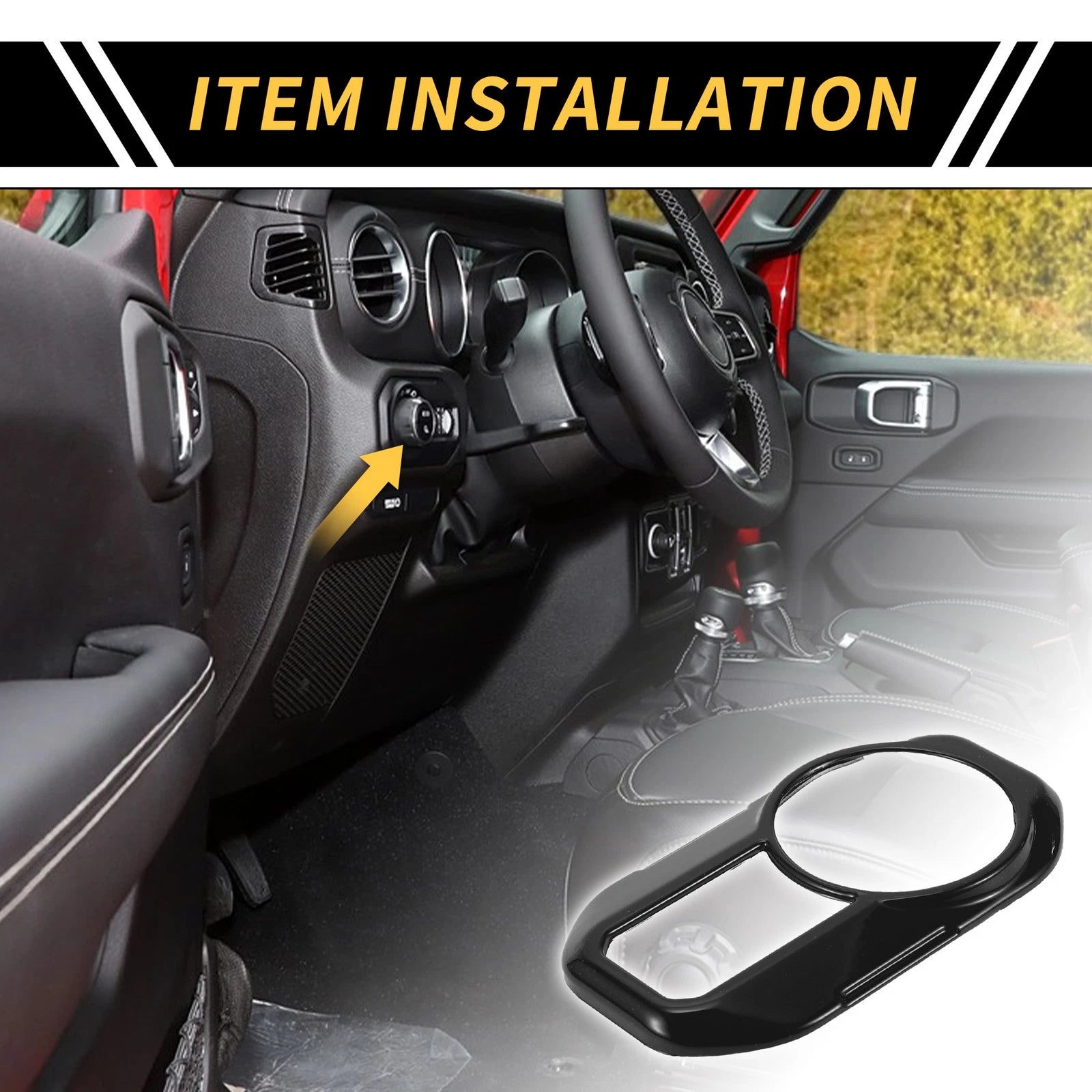 Headlight Button Panel Cove for Jeep Gladiator JT (2020–2024) Black