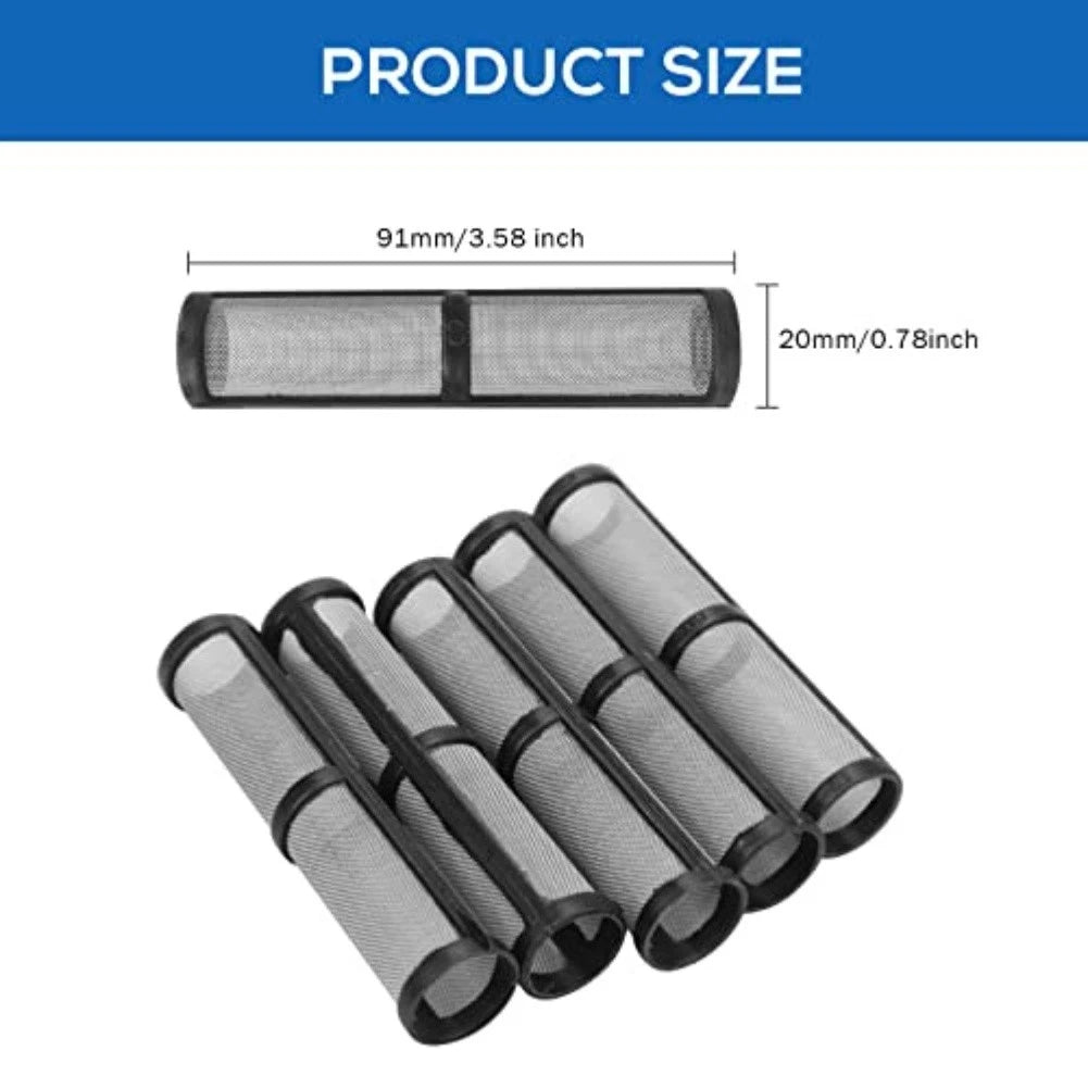 5 Pack Stainless Steel Airless Spray Filters 60 Mesh Replacement