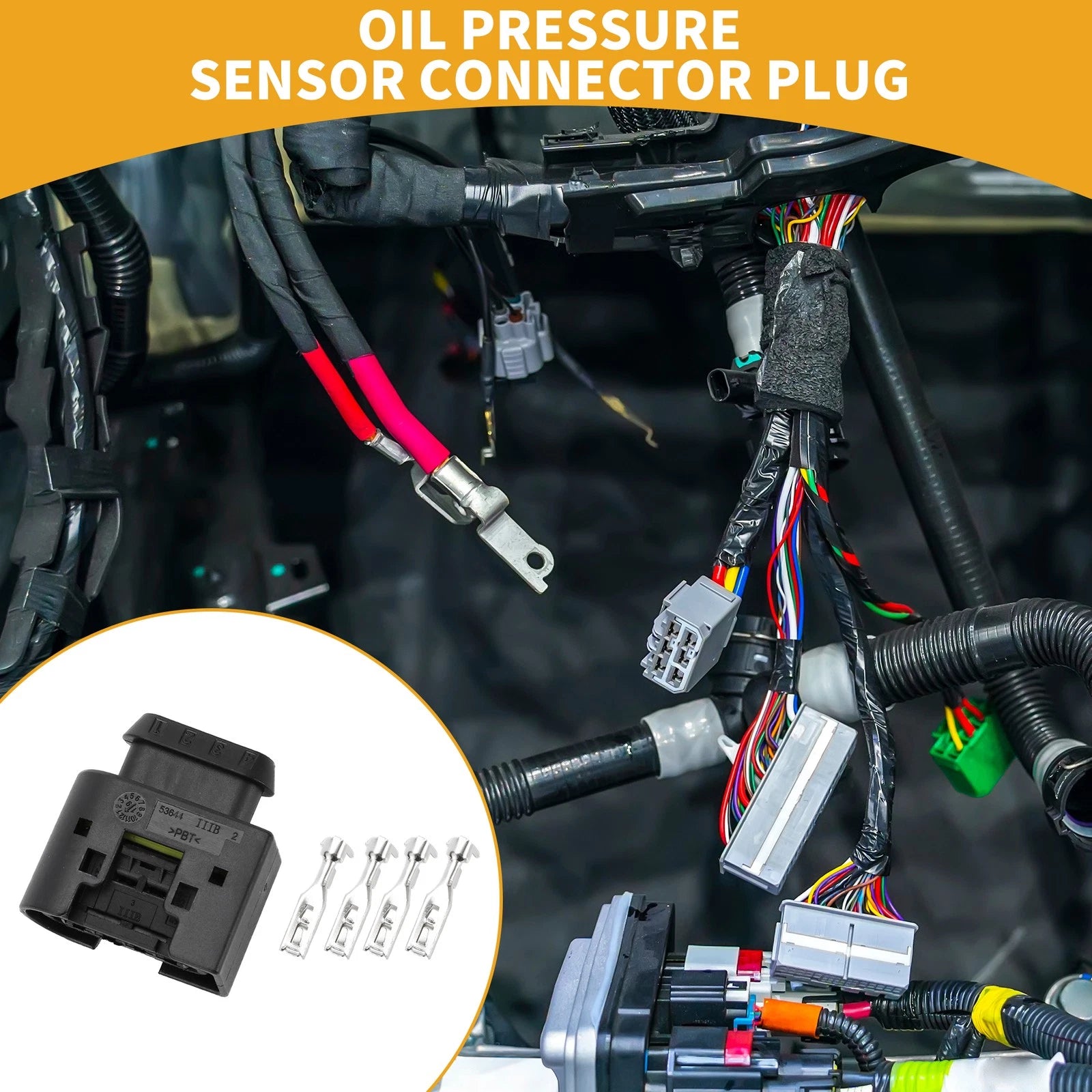 Oil Pressure Sensor Connector Plug 4 Pin Replacement for BMW (2010–2020)