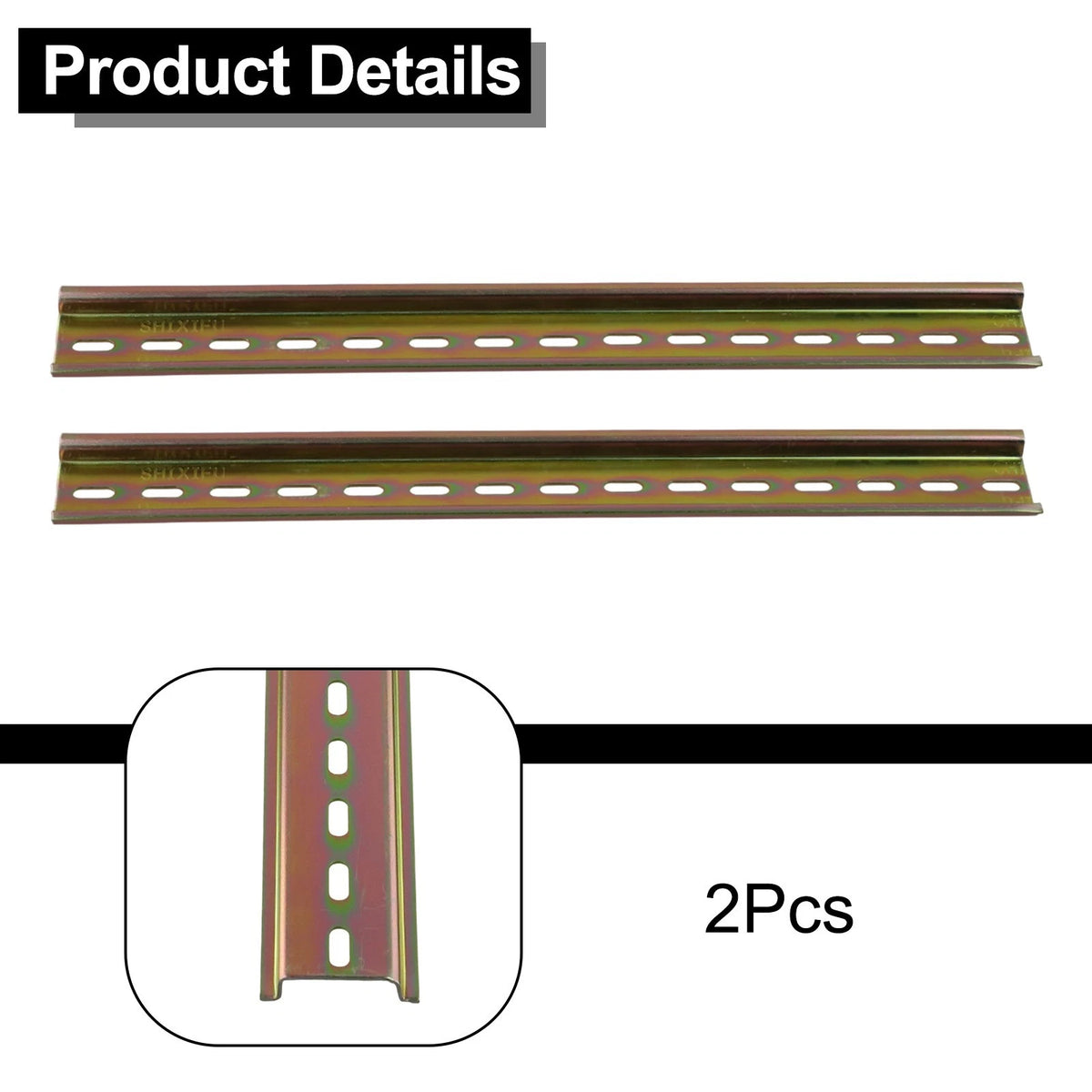 2X DIN Rail 7.5mm High Aluminum Guide Rail for Circuit Breaker Fixing