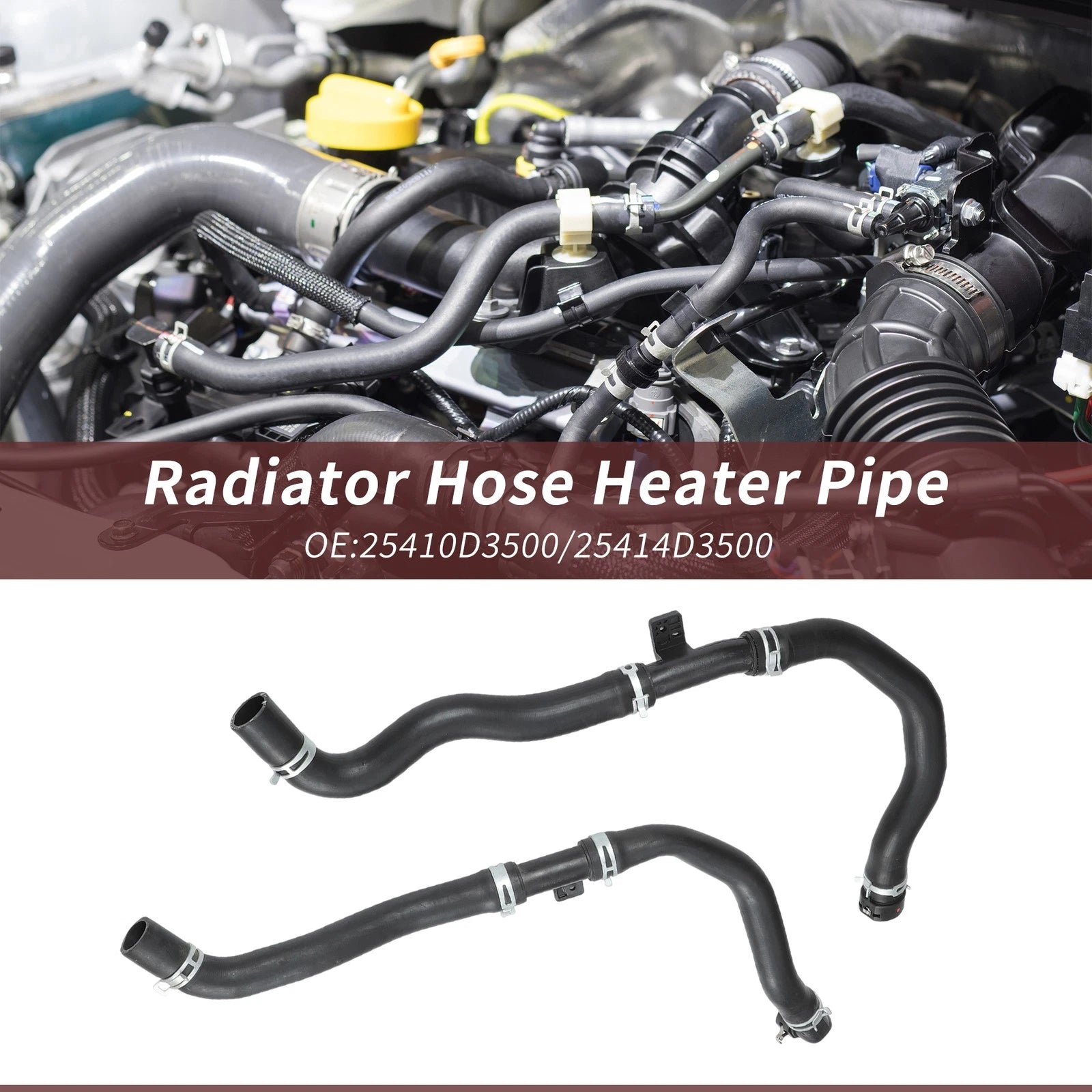 2pc Radiator Coolant Water Hose Upper Lower Replacement for Hyundai Tucson (2016–2021)
