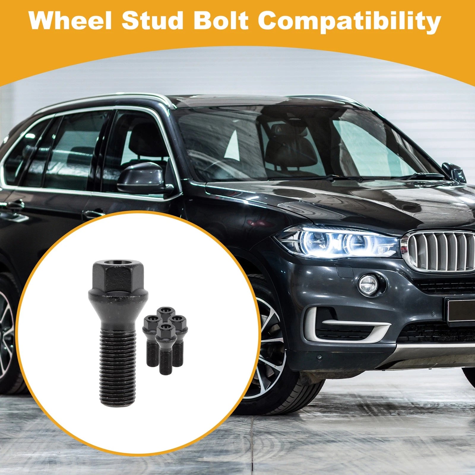Wheel Lug Stud M14x1.5 Replacement for BMW 745i 745Li (2002–2005) 5 Pcs