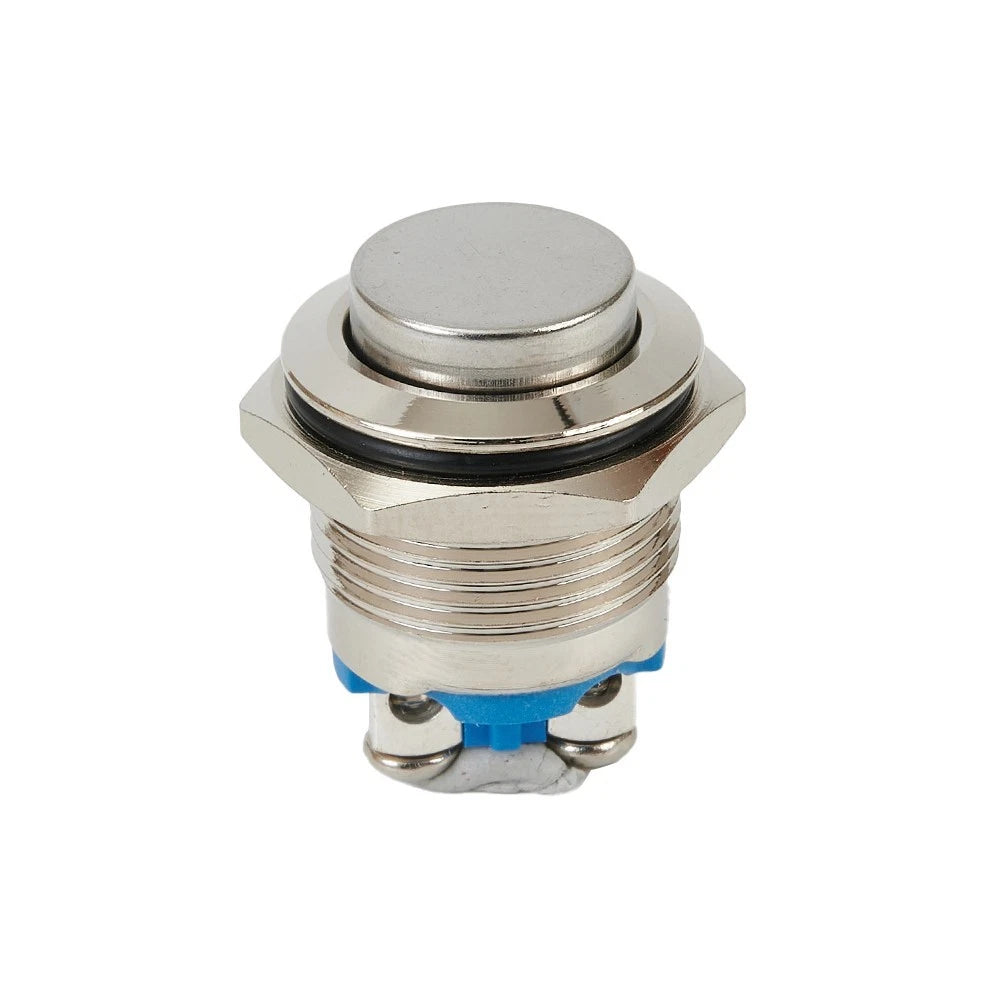 Button Switch for Circuit Control 16mm Metal Waterproof Silver
