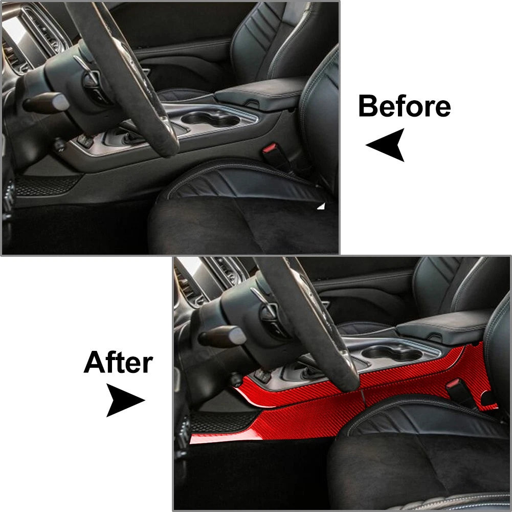 Carbon Fiber Red Shifter Side Panel for Dodge Challenger (2015–2024)