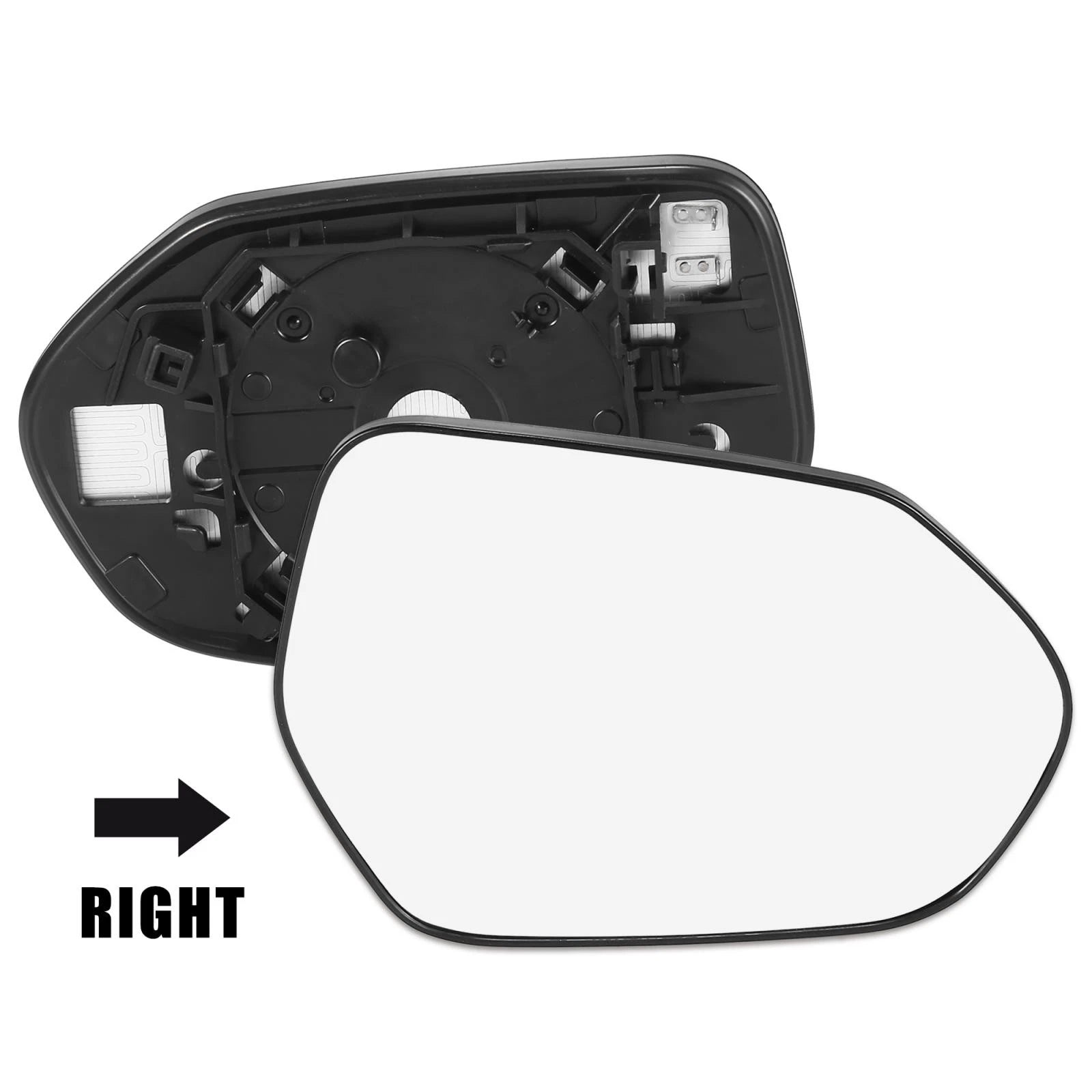 Right Side Heated Mirror Glass with Backing Plate for Toyota Camry (2012–2018)