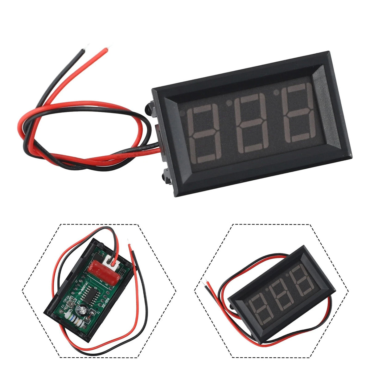 LED Voltage Gauge Panel AC220V 70V-500V 2 Line Display