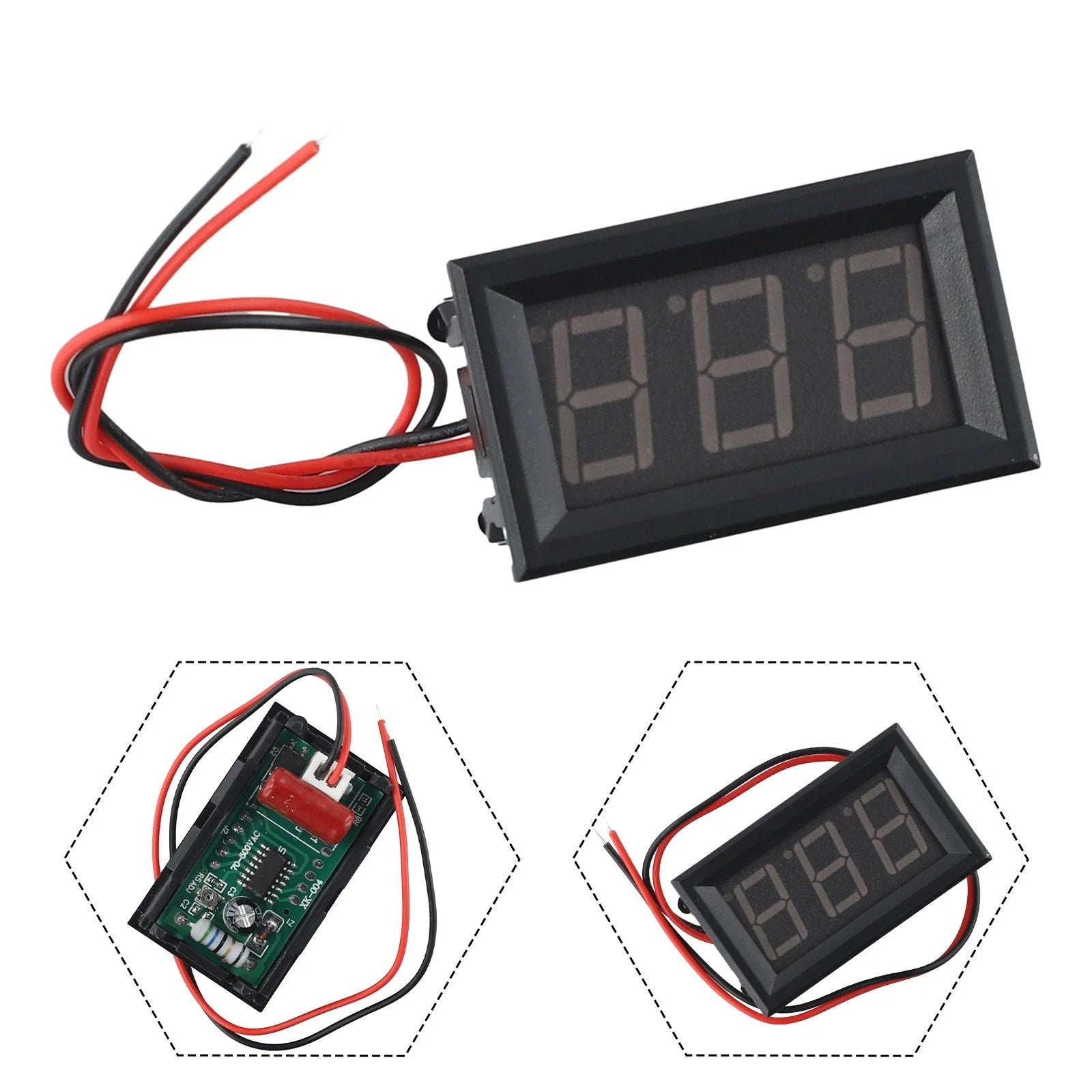 LED Voltage Gauge Panel AC220V 70V-500V 2 Line Display