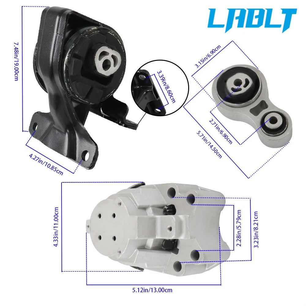 3X Motor & Trans Mount Set for Ford Edge (2011–2014) 3.5L 3.7L V6 AWD