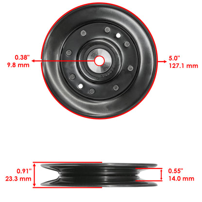 V Idler Deck Pulley Set Replacement for John Deere X300 304 42 Inch (2005–2018)