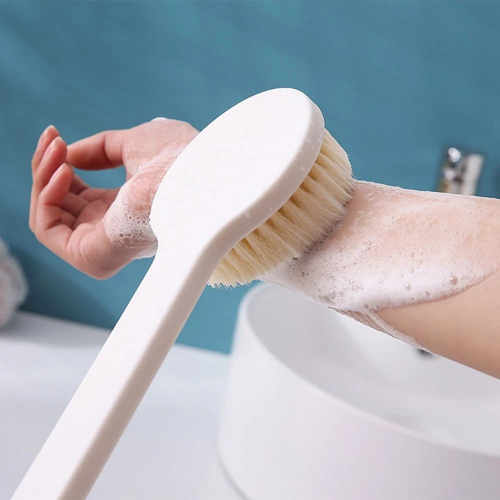 Long Handle Back Brush for Shower with Soft Nylon Bristles