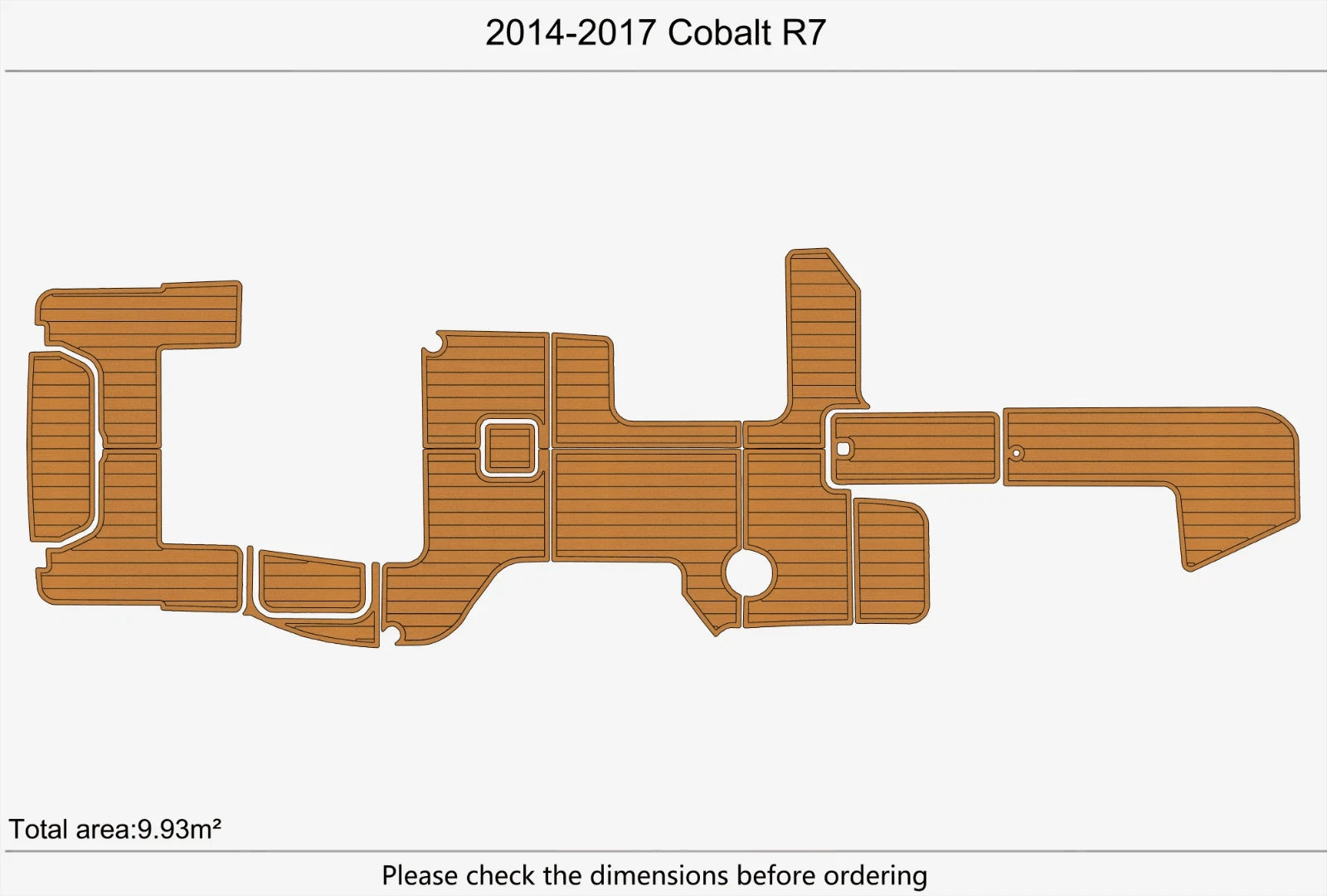 EVA Foam Teak Deck Flooring Pads for Cobalt R7 WSS (2017)