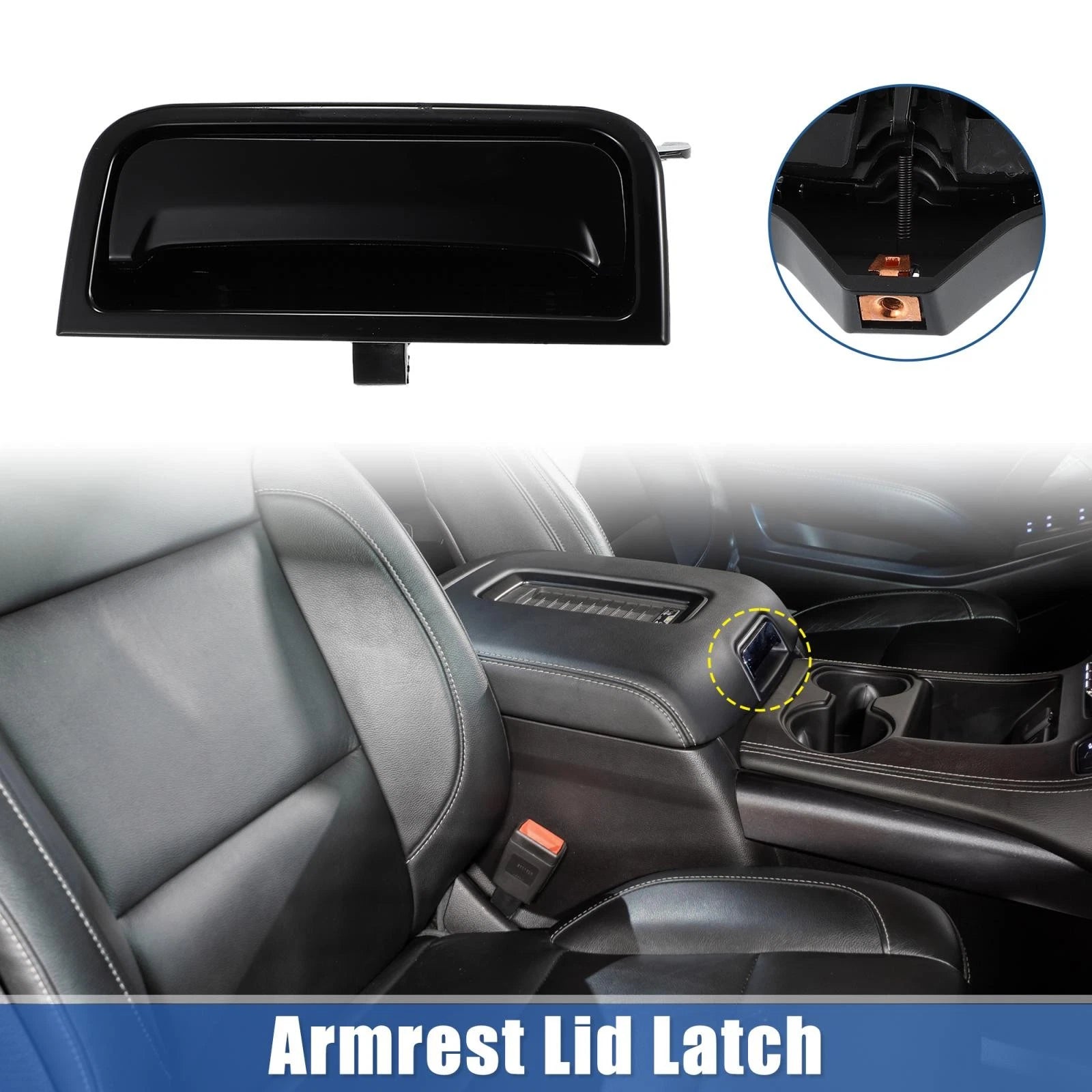 Center Console Cover Lock Armrest Lid Catch Plastic Replacement for GMC (2019–2023)