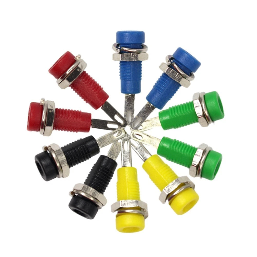 Set of 10 Electrical Connectors 2MM Banana Socket Binding Post