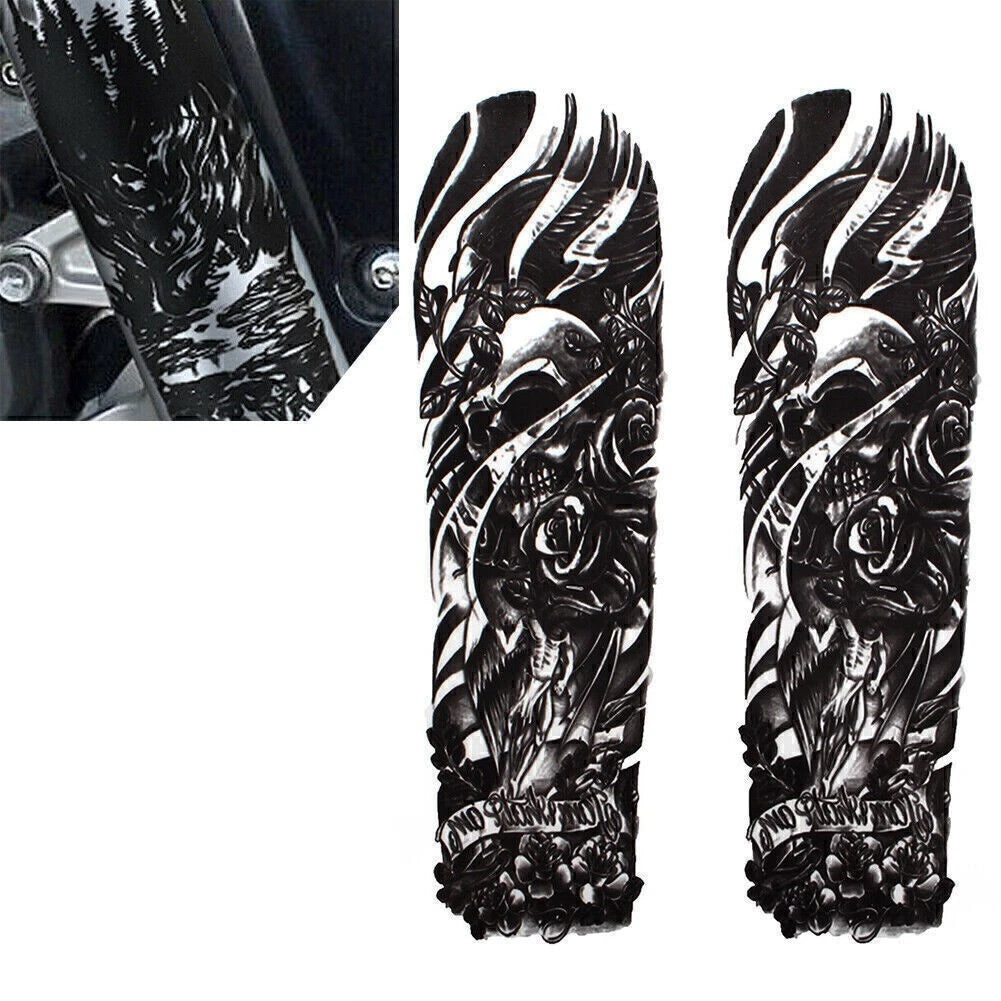 Custom Front Fork Skull Decal Medallion Stickers for Harley Yamaha