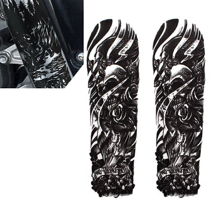 Custom Front Fork Skull Decal Medallion Stickers for Harley Yamaha