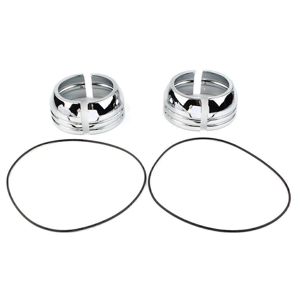 Set of 2 Chrome Fork Boot Covers for Harley Davidson FXD (2006–2017)