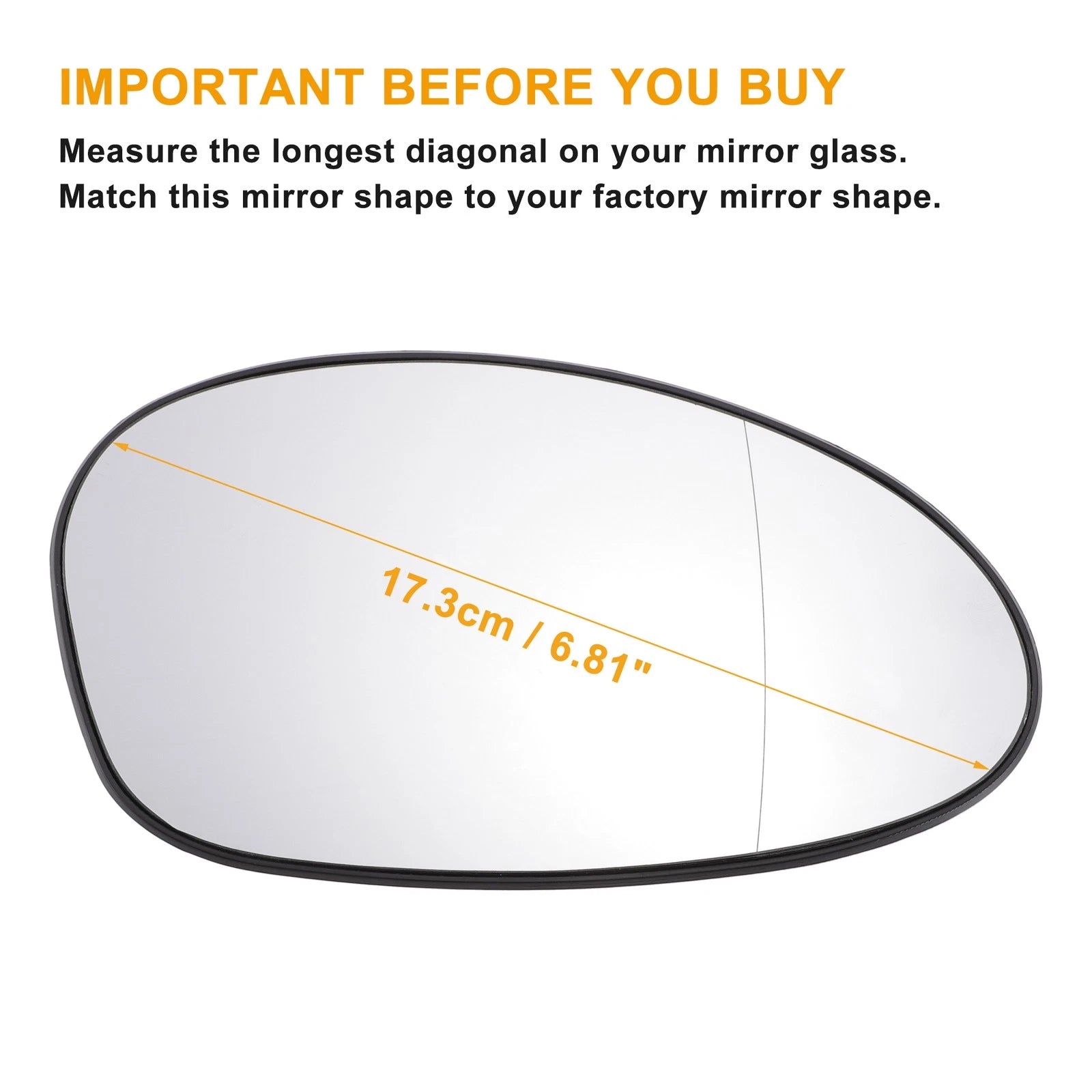 Right Side Mirror Glass Heated for BMW 1 2 3 Series (2004–2009)
