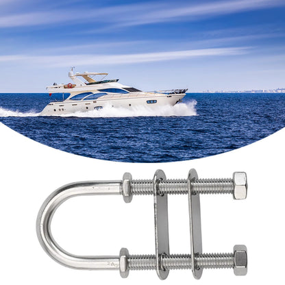 Adjustable Boat Stern Bow Eye Tie Down U Bolt - Silver Finish