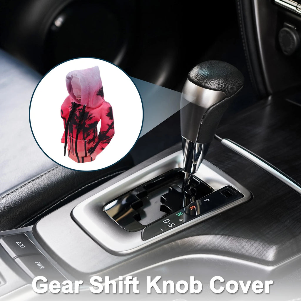 Gear Shift Knob Cover for Universal Car - Gradient Pink Coconut Tree