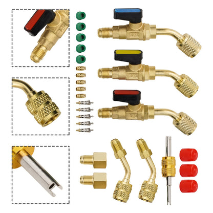 Angle Valve Adapter for R410A R134A R22 Air Conditioning Units
